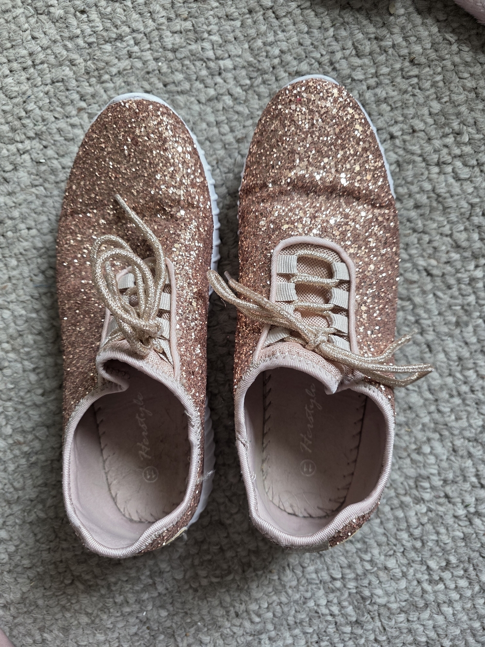 Sparkle Lace-Up Sneaker - Rose Gold